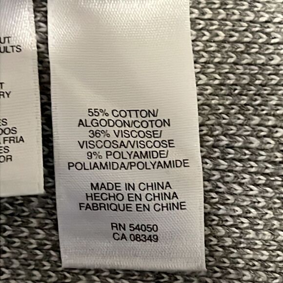 Jones New York Grey/Cream Plaid Belted Cardigan Sweater Size M - Picture 12 of 12